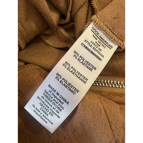 Good American Snake Print The Boss Pant Skinny Zipper Cognac Hi Rise Size 3 - Picture 7 of 10